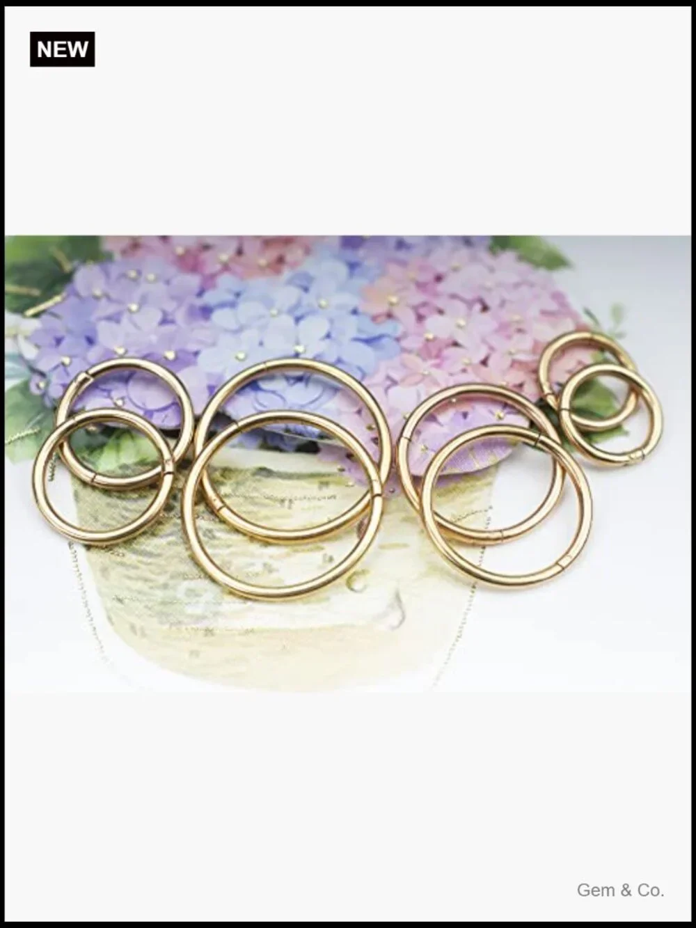 18G Surgical Steel Hinged Clicker Segment Nose Rings - 4 Pairs